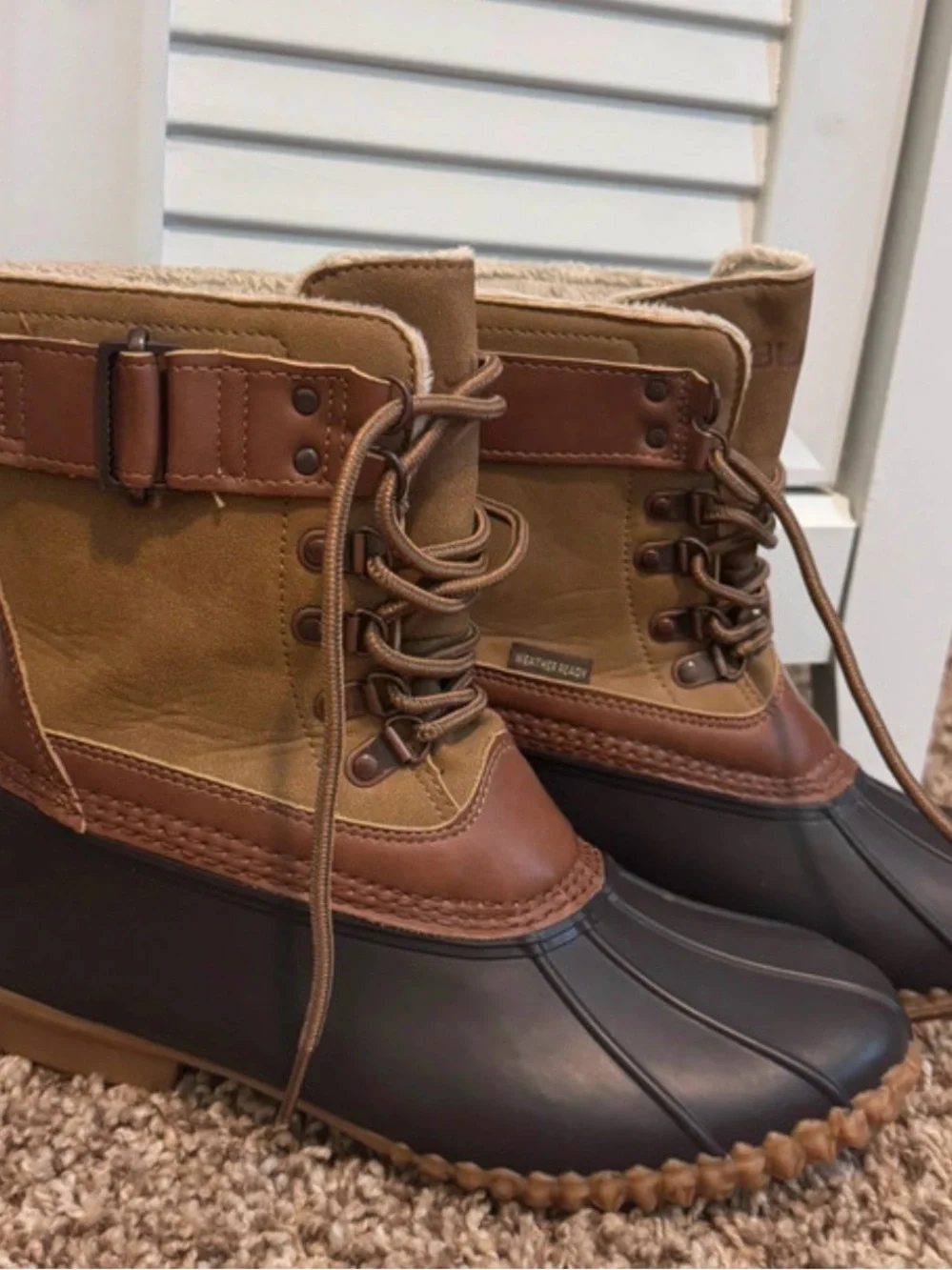 JBU Women's Brown and Black Insulated Waterproof Winter Boots